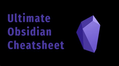 Obsidian Shortcuts Cheat Sheet