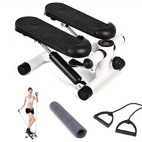 Fitness Stepper For Exercise Mini Stepper With Lcd Monitor And Resistance Bands Gym Fitness