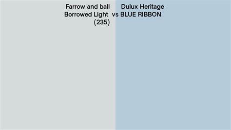 Farrow And Ball Borrowed Light 235 Vs Dulux Heritage Blue Ribbon Side By Side Comparison