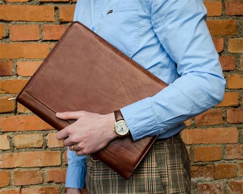 Leather Portfolio Men S Personalized Leather Folder Etsy Leather