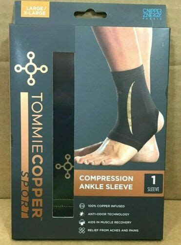 Tommie Copper Ankle Compression Sleeve Joint Ankle Pain Relief L XL D19