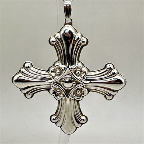 Reed And Barton Annual Sterling Silver Christmas Cross Pendant Ornament 1985 Lt Ed Ebay