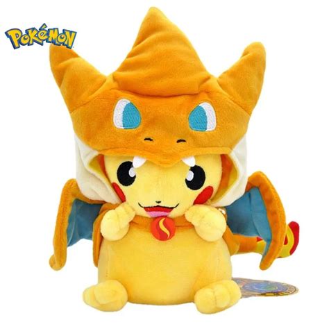 Pok Mon Pikachu Boneca De Pel Cia Infantil Mega Charizard Cartoon Elf