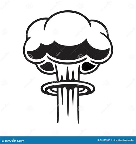 Mushroom Cloud In Catastrophic Scene For Day Against Nuclear Tests, Vector Illustration ...