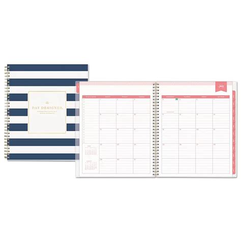 Blue Sky Day Designer Academic Year Daily Monthly Planner 10 X 8 Navy White 2020 Sam S Club