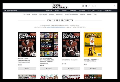 Dave Campbell's Texas Football // Select Interactive Website Design