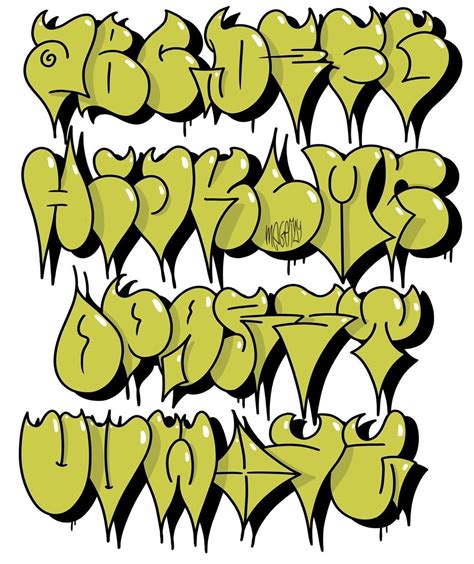 Graffiti Throw Up Alphabet