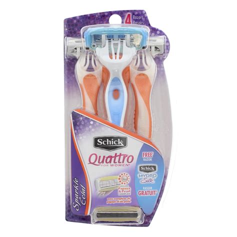 Schick Quattro for Women Papaya & Pearls Sparkle Disposable Razors ...