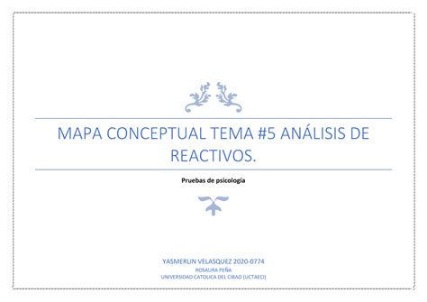 Tema An Lisis De Reactivos Mapa Conceptual Tema Anlisis De