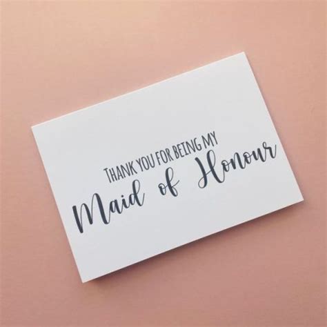 Thank You For Being My Maid Of Honour Card My Wedding Shop