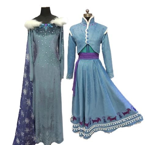 Olaf's Adventure Princess Elsa Anna Cosplay Costume Adult Women Christmas Winter Elsa Dress ...