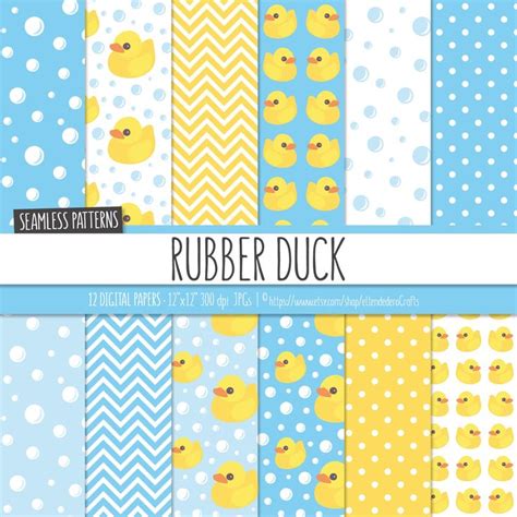 Rubber Duck Digital Paper Pack With Rubber Ducky And Soap Bubbles