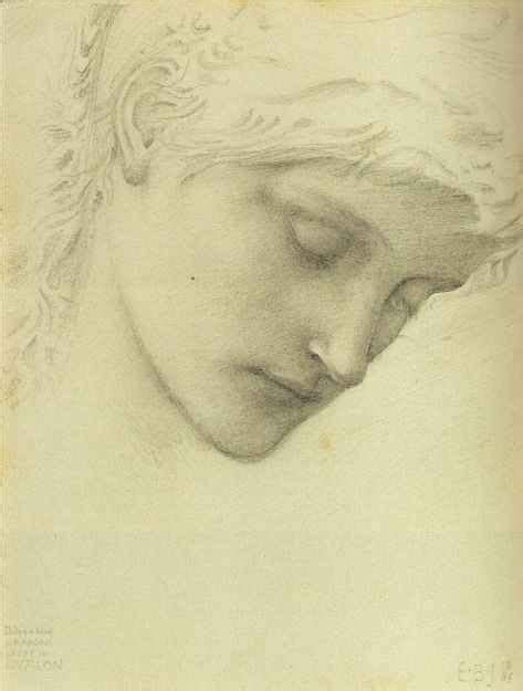 Sir Edward Burne Jones Study For The Head Of Morgan Le Fay Portrait