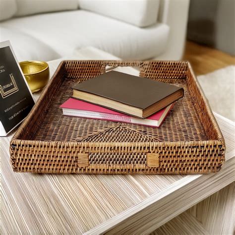 RATTAN ISLAND RATTAN STORAGE BOX WITH INSERT SHELF BASKET DIRECT FROM