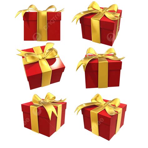 Caja De Regalo Roja Multidimensional 3d PNG Caja De Regalo Rojo