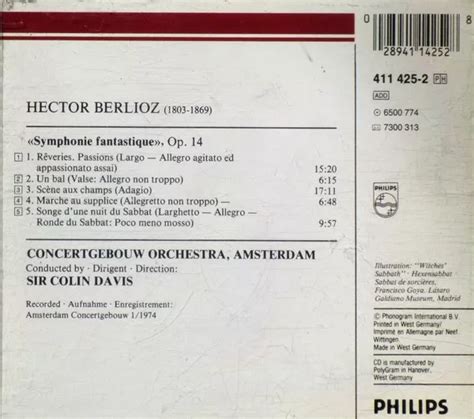 Berlioz Concertgebouw Orchestra Amsterdam Sir Colin Davis Symphony Fantastic 31 29 Picclick Au