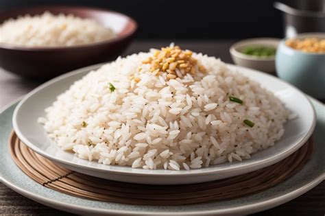 Premium Photo Cooked Rice On Plate