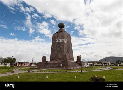 Mitad Del Mundo Monument Marking The Equatorial Line Near Quito