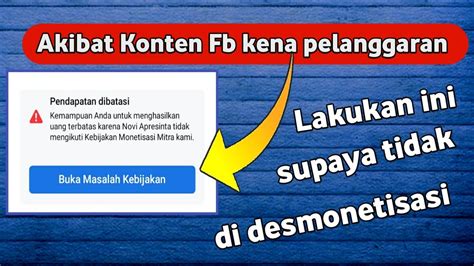 Cara Atasi Kena Masalah Kebijakan Di Fb Agar Tidak Di Dismonetisasi