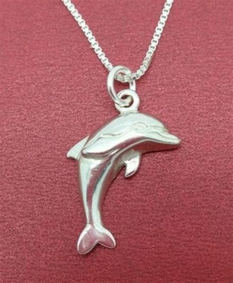 Sterling Silver Dolphin Necklace Dolphin Necklace Solid 925 Etsy