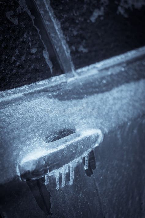 Car frozen door lock stock image. Image of transport - 139155107