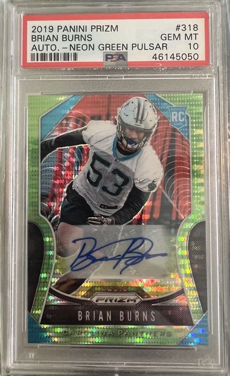 Brian Burns Prizm Rookie Autographs Neon Green Pulsar Price