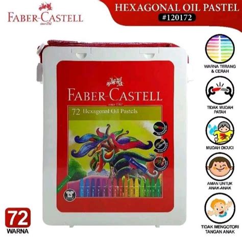 Crayon Faber Castell Hexagonal Oil Pastel 72 Warna Original Krayon