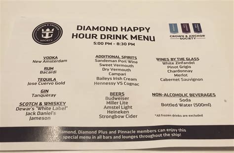 Royal Caribbean Drink Menu Pdf Nisse Andreana