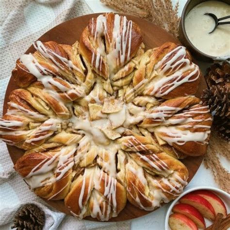 Cinnamon Apple Star Bread With Maple Icing That Bread Lady