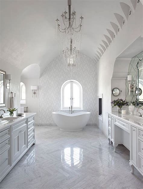 Pin By Q On Home Design White Master Bathroom Mediterranean Bathroom