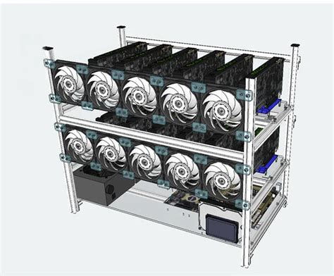 14 Gpu Mining Rig Stackable Rack Case Frame BTC Miner Aluminium Housing