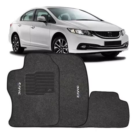 Tapete Adaptável Carpete Grafite Honda New Civic 2014 Á 2016