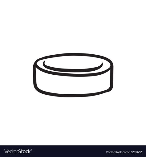 Hockey puck sketch icon Royalty Free Vector Image