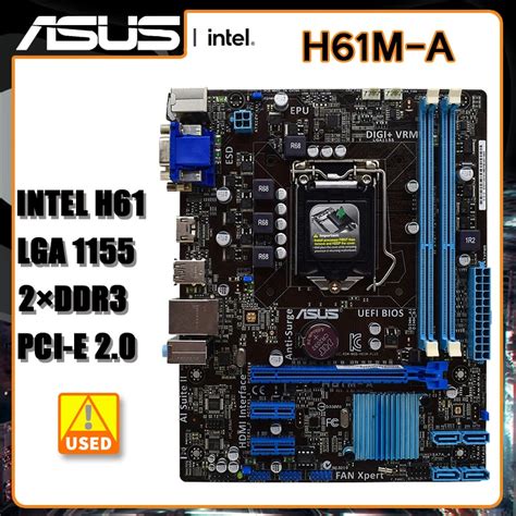 ASUS H61M C Motherboard LGA1155 DDR3 Ram 16GB For Core I3 3220T Intel