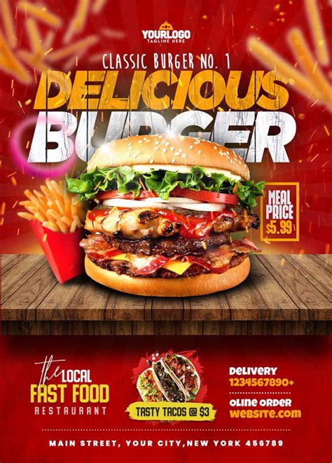 Burger Menu Promotion Flyer Psd Template Psd Zone