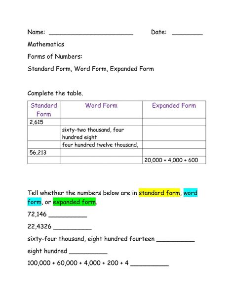 465983 | Number Forms | JohnetteMcCoy | LiveWorksheets