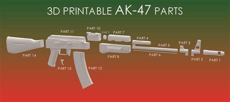 3d Printable Ak47 Rifle Original Size 87 Cm