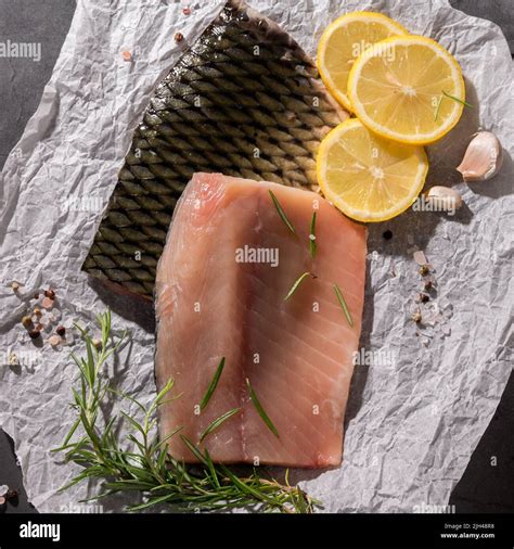 Sliced fillet of fresh carp fish, food ingredients Stock Photo - Alamy