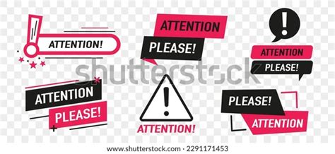 Attention Please Sign Banner Collection Warning Stock Vector (Royalty Free) 2291171453 ...