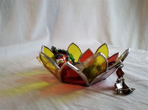 Stained Glass Tealight Holder Romantic Botanical Candle Holder For Garden Parties And Rustic