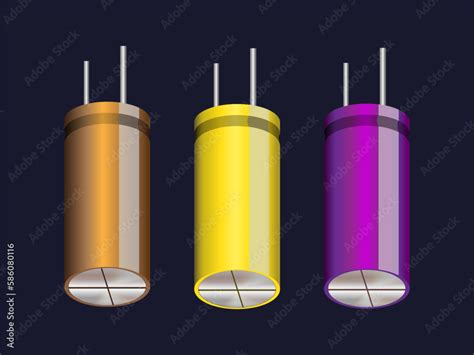 Abstract Of The Capacitor Icon Of The Capacitor The Electronic Component Vector Illustration