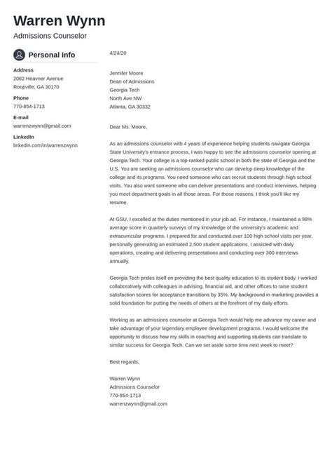 Admissions Counselor Cover Letter Examples Writing Guide Artofit