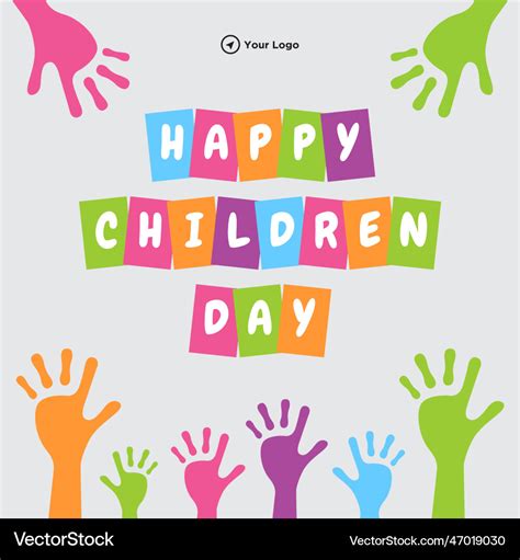 Beautiful Happy Children Day Banner Design Vector Image