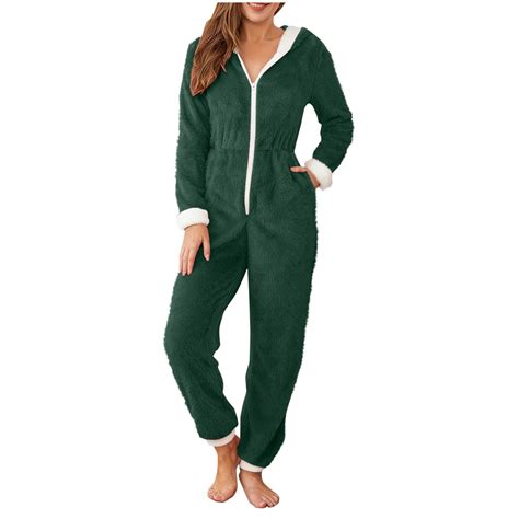 FRSASU Women's Onesies Pajamas Fleece One Piece Romper Zipper Cute