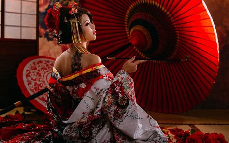 Elegant Geisha 4k Ultra Hd Wallpaper