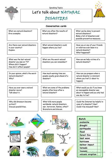 Natural Disasters Worksheets