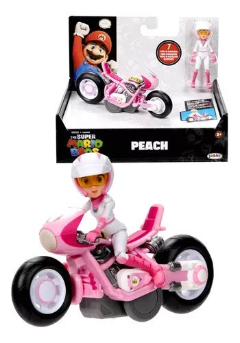 Nintendo Mariokart Super Mario Peach Racer Carro Con Figura Color Rosa