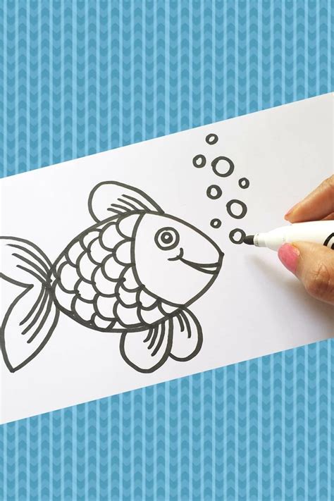 fish drawing easy cute - Jannette Rea