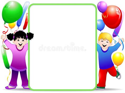 Kids Birthday Party Background with Balloons Stock Vector ...