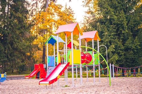 Premium Photo Colorful Playground On Yard In The Park Colorful